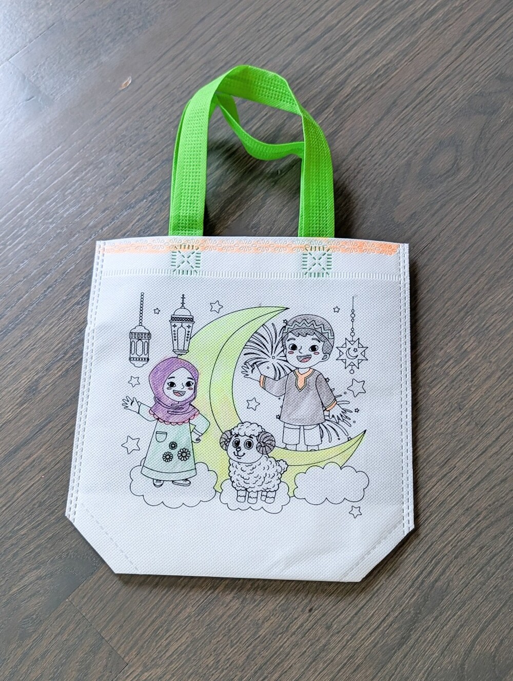 DIY Eid / Ramadan Color-Your-Own Tote Bag Non-Woven Craft Bag
